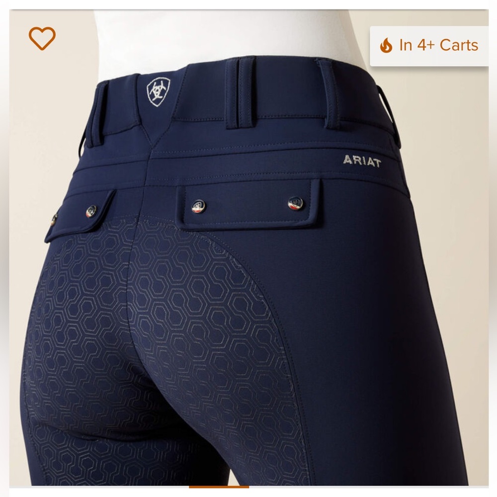 ARIAT WMS Tri Factor Grip Full Seat Breech 26R Navy